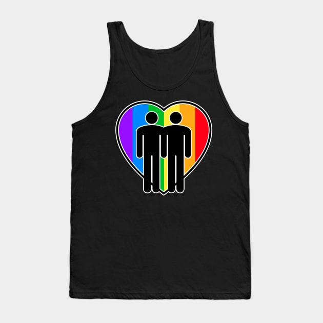 Gay Men Valentines Day Rainbow Heart Tank Top by RadStar